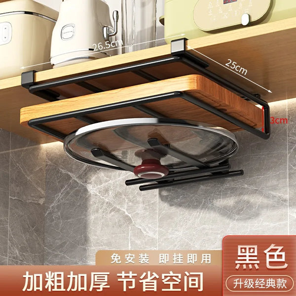 DecorBites™ Kitchen Rack: Cupboard Paper Towel Rags Hanger with Hooks