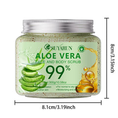 SUYARUN Aloe Vera Body Scrub Exfoliator - Natural Deep Cleansing, Hydrating for Sensitive Skin, Spa Quality Soft Smooth Skin.