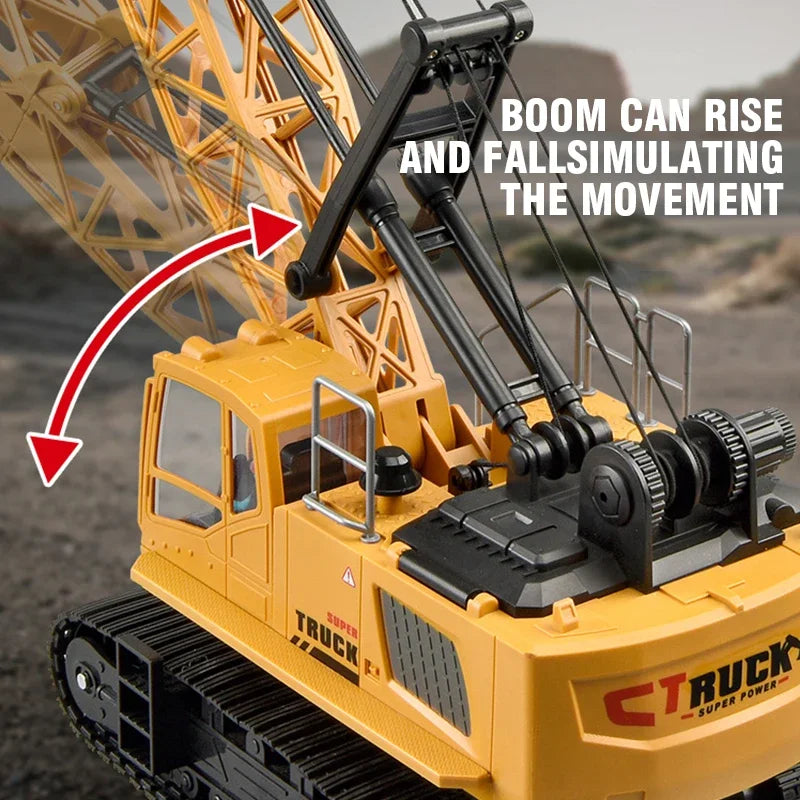 Big Rc Truck Alloy Crane 2.4G Remote Control Truck 9Ch 11Ch 13Ch 15Ch Spray Toy Radio Controlled Engineering Vehicle Excavator