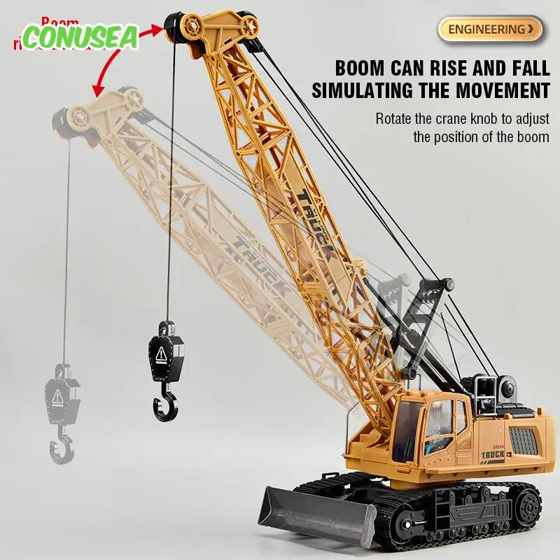Big Rc Truck Alloy Crane 2.4G Remote Control Truck 9Ch 11Ch 13Ch 15Ch Spray Toy Radio Controlled Engineering Vehicle Excavator