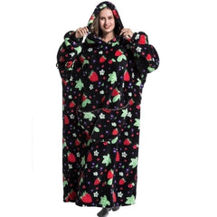 Sweatshirt Women Plus Size Clothes Blue Extra Long Winter Warm Tv Blankets Wearable Sherpa Oversized Hoodies Winter Clothes