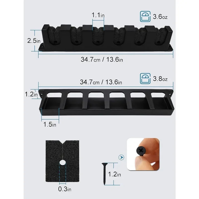 8 Rod Holder Fishing Rod Holder Storage Tool Wall Mounted Modular Fishing Rod Suitable for Garage Wall Space Saving Support Rack