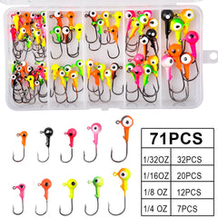 41/71/94PCS Round Jig Heads for Fishing Painted jigheads saltwater Fishing Jig head Hooks weighted worm hooks for bass fishing