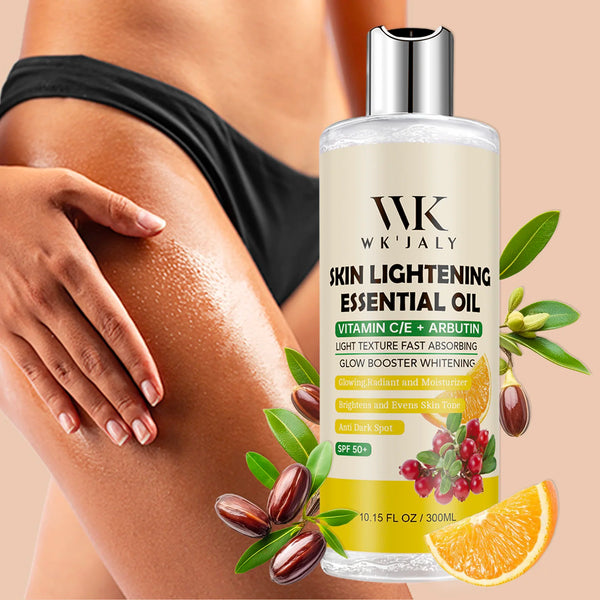 WK JALY Whitening Body Oil, Remove Dark Spots, Glow Booster, Smooth, Clean Skin, Deep Moisturizing, With Jojoba Oil, Arbutin
