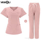 NEW Slim fitting elasticity scrubs sets Operating Room Medical Uniform scrubs uniform nurse women Solid color Surgery Suit