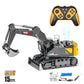 1/18 RC Excavator Alloy Electric Toy Spray with Light 15/13/12 Channel Kids Simulation Remote Control Car RC Truck Toys for Boys