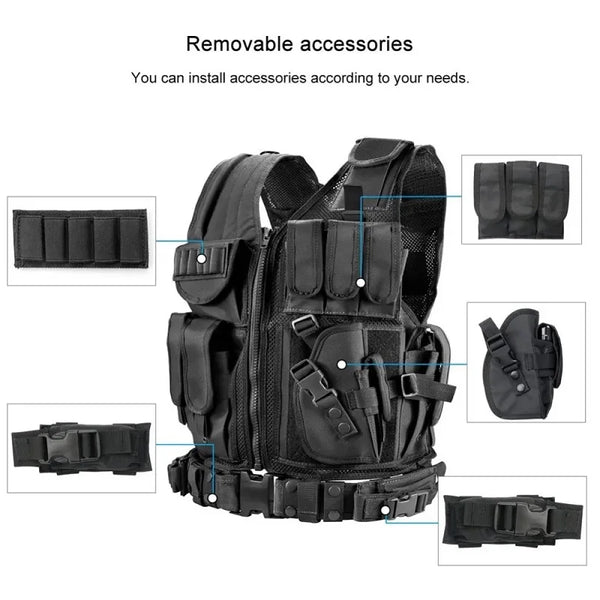 Tactical Vest for Hunting Multi-Pocket Swat Army Tactical uniform Body Armor Vests CS Game Airsoft Training Jacket