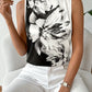 New In Elegant Blouses For Women 2025 Fashion Sleeveless Shirts Casual Flower Print Turtleneck Blouse Tops Camisas