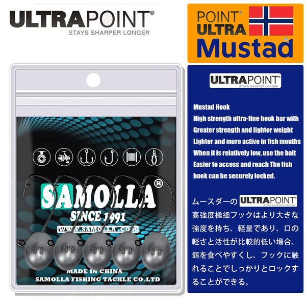 Jig Head Hook 3X Rockfish Ajing Fishing Hooks For Soft Worm Lure Bass Fish Pesca Goods 0.8-7g 5pcs/Bag Pike Trout Accessories