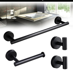 DecorBites™ Brushed Gold Bathroom Hardware Set: Towel Holder, Paper Holder, Robe Hook