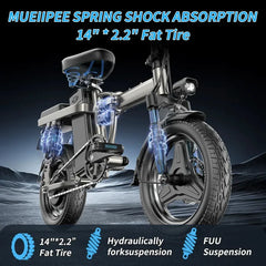 E-bike, multiple configuration options 400W motor 48V 30AH capacity, worry-free, safe and comfortable electric bicycle
