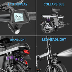 E-bike, multiple configuration options 400W motor 48V 30AH capacity, worry-free, safe and comfortable electric bicycle