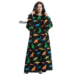 Sweatshirt Women Plus Size Clothes Blue Extra Long Winter Warm Tv Blankets Wearable Sherpa Oversized Hoodies Winter Clothes
