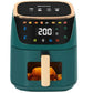 8QT Large Air Fryer with 8 Preset Menus One-Touch Digital Control Touchscreen Display Nonstick Green Finish Dishwasher Safe Com