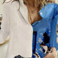 Women's Shirt Fashion Clashing Color Patchwork Shirt Top Temperament Sense Long Sleeve Cat Shirt 2023 Autumn Brand Design Shirt