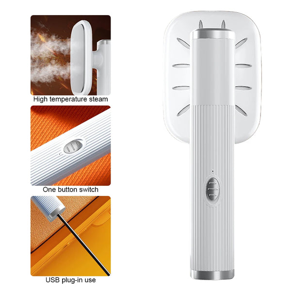 Handheld Iron Steamer 360° Ironing Dry & Wet Steam Iron USB Powered Electric Ironing Machine for Fabric Clothes Ironing