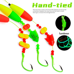 PROBEROS 5pcs Catfish Float Rigs with Rattler 6/0-10/0 Hooks Noise-Attracting Catfishing Equipment for Freshwater Lake Fishing