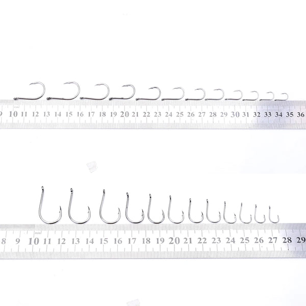 FTK CHINU Fishhook with ring barbed 1/0#-5/0#50PCS 1#-7#100PCS Rock Fishing Sea Fishing Hook black high carbon steel fishhook