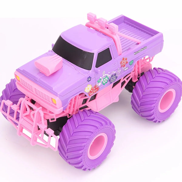 Electric climbing pink pickup truck, children's anti-fall stunt remote control toy, perfect Christmas decoration and party gift