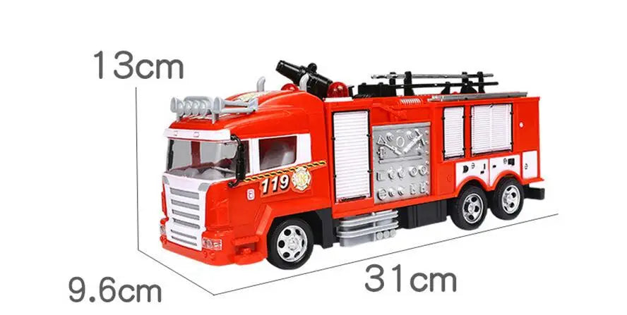 Large Size Fall Resistant Electric Remote Control Fire Truck Toy Set Children Simulation Sprinkler Engineering Car Boy Toy Gift