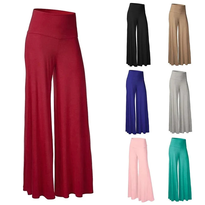 Women's Soft Wide Leg Pants Spring Summer Thin Stretch High Waist Palazzo Pants Korean Casual Pants Loose Oversize Floor Pants