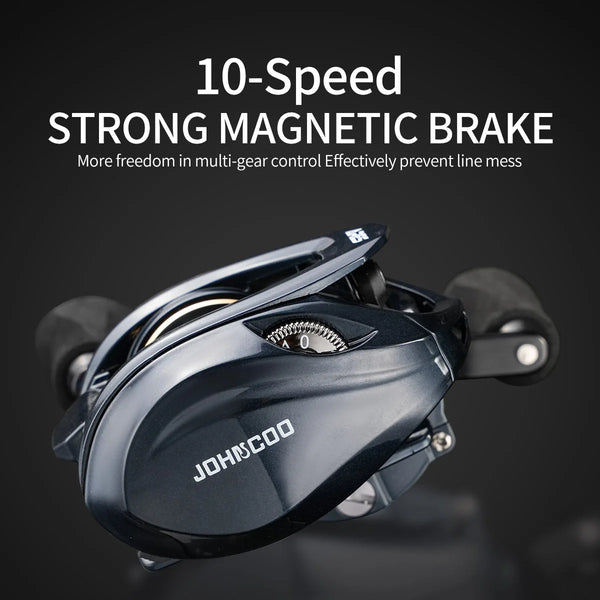 Baitcasting Reel Metal Body 15KG Max Drag 7+1 Bearings Aluminum Frame Freshwater Saltwater Fishing Reel