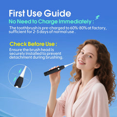 Dr.Yadent Electric Toothbrush Oral Toothbrush for Sensitive Gum 5 Modes IPX7 45Days Battery Life TypeC Charging Valentine's Gift