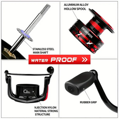 PROBEROS Fishing Reel 5.2:1 1000-6000 Max Drag 9KG Spinning Reels Metal Spool Reel drag fishing reel,Fishing Accessories