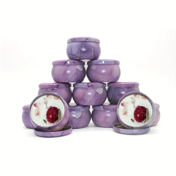 12pcs 4oz Candle Tins With Lids, Round Metal Candle Jars Kit For Loose Candles, Used For DIY Storage, Candle Making Supplies,