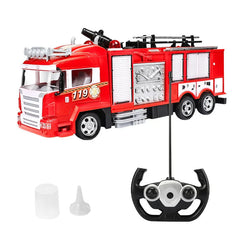 Large Size Fall Resistant Electric Remote Control Fire Truck Toy Set Children Simulation Sprinkler Engineering Car Boy Toy Gift