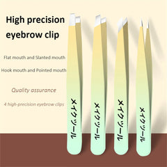 Ouriner Eyebrow Tweezers Set 4 Pcs Stainless Steel Eyebrow Forceps Professional Beauty Tool Set For Facial Hair Inward Growing