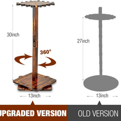 Fishing Rod Holders for Garage 360 Degree Rotating Fishing Pole Rack, Floor Stand Holds up to 16 Rods