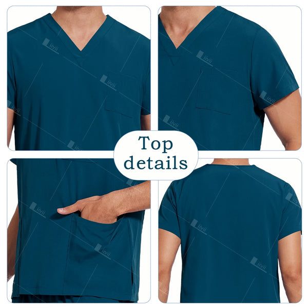New Lightweight Anti-wrinkle Surgical Uniform Woman Men Medical Nurse Scrub Set Soft Breathable Jogger Nursing Clinical Workwear