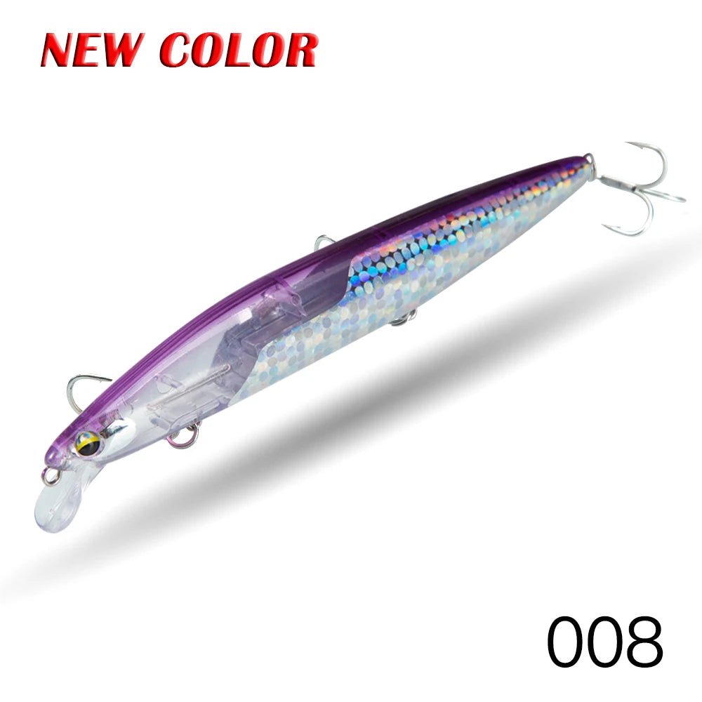D1 Floating Minnow Fishing Lure 120mm20g/145mm27g Flash Flake Wobbler Baits Weight Slider System For Pike Bass Tackle