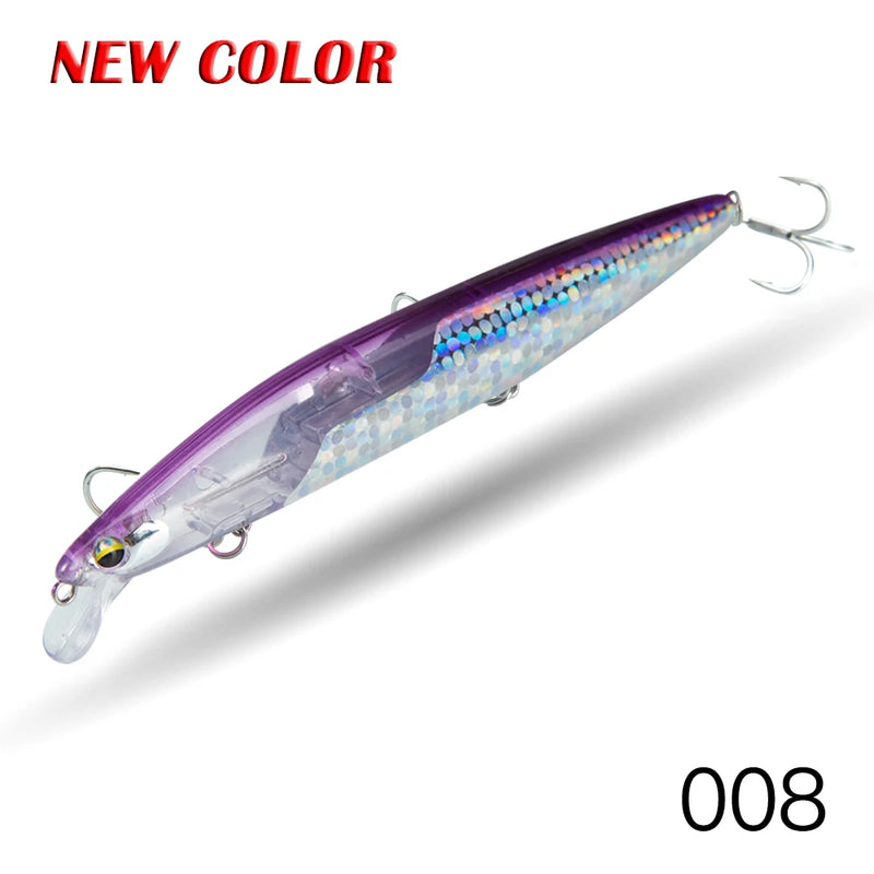 D1 Floating Minnow Fishing Lure 120mm20g/145mm27g Flash Flake Wobbler Baits Weight Slider System For Pike Bass Tackle