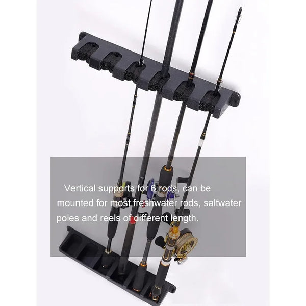 8 Rod Holder Fishing Rod Holder Storage Tool Wall Mounted Modular Fishing Rod Suitable for Garage Wall Space Saving Support Rack