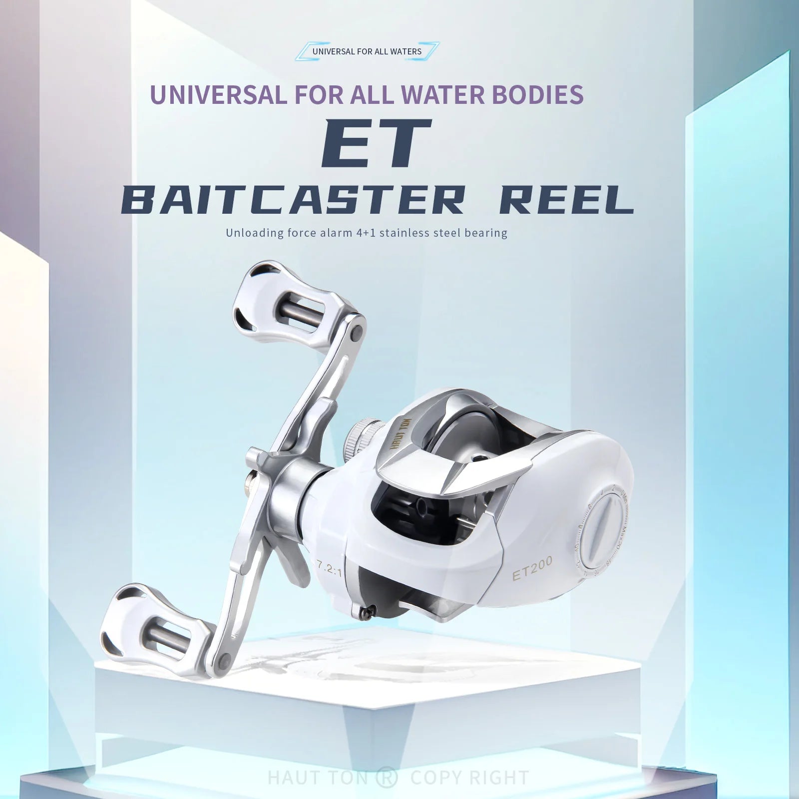 HAUT TON ET baitcaster Reel,4+1BB 7.2:1Gear Ratio,15Lbs Drag system,For fresh water baitcasting Reel fishing