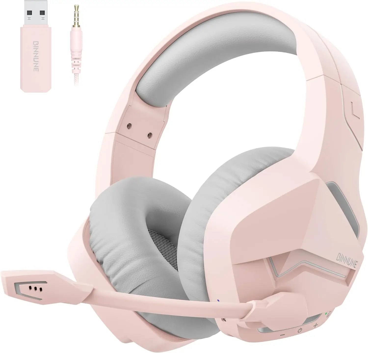 BINNUNE Dual Wireless Gaming Headset with mic for PC PS4 PS5, Bluetooth Gaming Headset  for Laptop Computer, Gaming Headphones