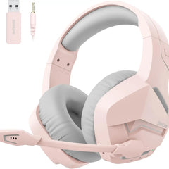 BINNUNE Dual Wireless Gaming Headset with mic for PC PS4 PS5, Bluetooth Gaming Headset  for Laptop Computer, Gaming Headphones