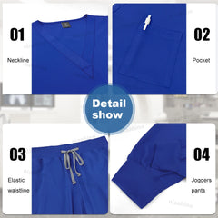Scrubs Men Women Wholesale Scrubs Uniforms Medical Jogger Set Nurses Accessories Dental Clinic Pet Grooming Scrub Top Pants Sets