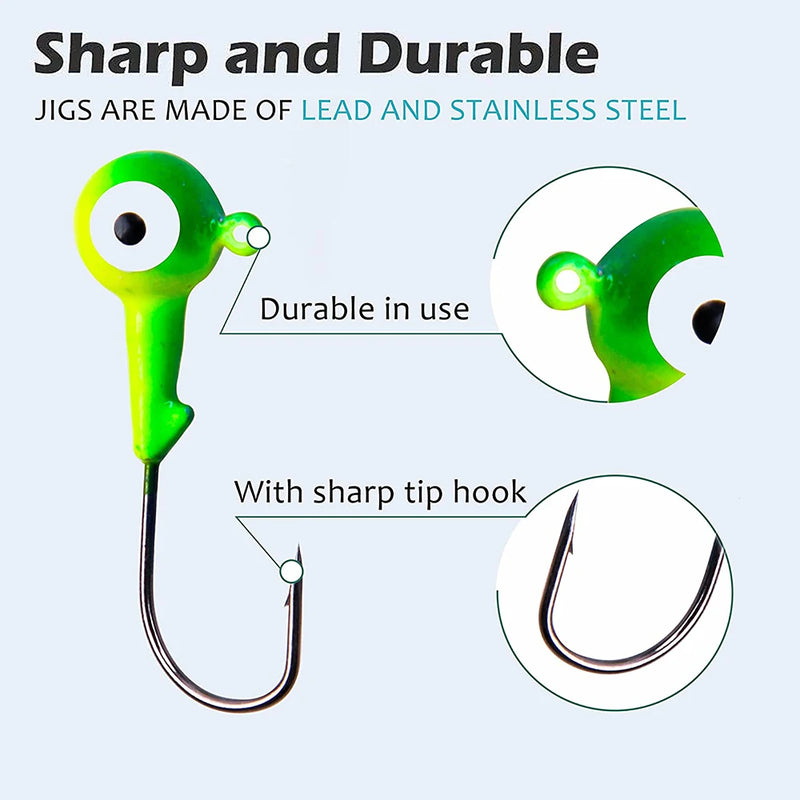 41/71/94PCS Round Jig Heads for Fishing Painted jigheads saltwater Fishing Jig head Hooks weighted worm hooks for bass fishing