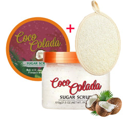 Shea Sugar Body Scrub Coconut Watermelon Rose Alpha Arbutin Hydrating And Exfoliating Scrub for Nourishing Includes Loofah Tool