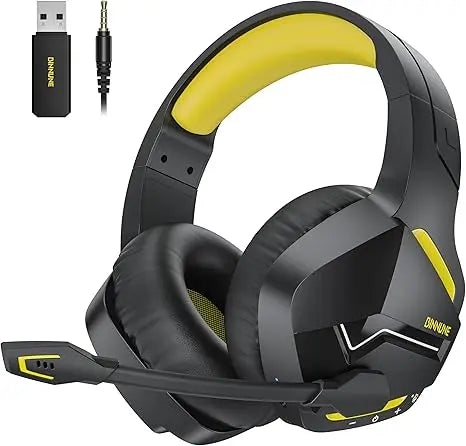 BINNUNE Dual Wireless Gaming Headset with mic for PC PS4 PS5, Bluetooth Gaming Headset  for Laptop Computer, Gaming Headphones
