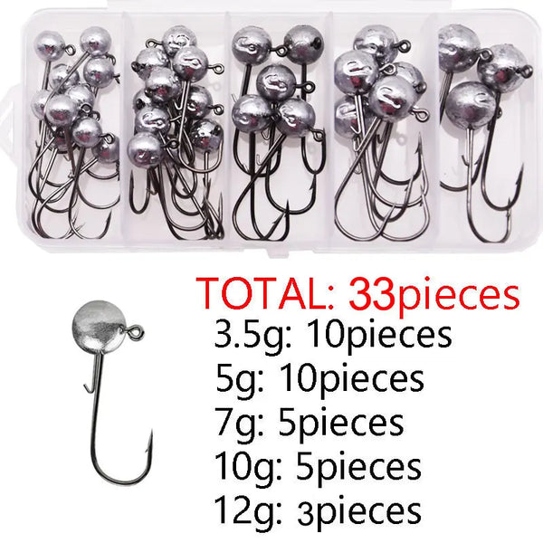 MrLurion all kinds of fishing hooks , wholesale jig head hook for fishing lure soft baits , trout bass pike perch fishing hooks