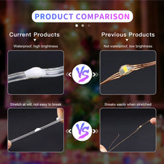 40M Led String RGB Light Smart Outdoor Festoon Party Leather Line IP65 Bluetooth Music Lamp String Fairy Lights Holiday Lighting