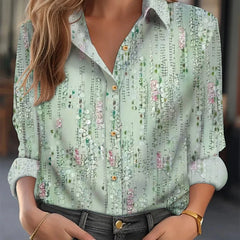 Elegant Loose Blouse Woman Fashion Temperament Long Sleeve Woman Shirt Printed Casual Woman Shirt Holiday Top