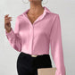 Women Long Sleeve Silk Shirt Female Fashion Turn Down Collar Button Blouse Women Elegant Satin Tops Office Lady Shirt