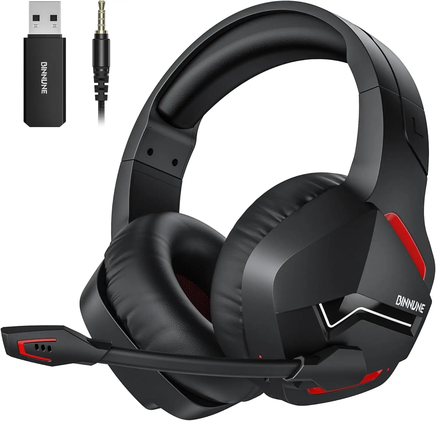 BINNUNE Dual Wireless Gaming Headset with mic for PC PS4 PS5, Bluetooth Gaming Headset  for Laptop Computer, Gaming Headphones