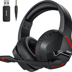 BINNUNE Dual Wireless Gaming Headset with mic for PC PS4 PS5, Bluetooth Gaming Headset  for Laptop Computer, Gaming Headphones