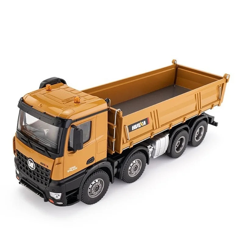 536 New 12-Channel 1:14 Alloy Remote Control Full-Scale 8-Wheel Heavy-Duty Engineering Dump Truck Remote Control Toy With Lights